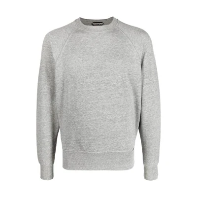 TOM FORD SS23 Grey Solid Color Crewneck Pullover Sweatshirt JCL002JMC004S23IG164