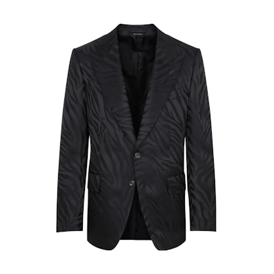 TOM FORD SS23 Single-Breasted Black Suit Jacket for Men JLSPF2WSP03