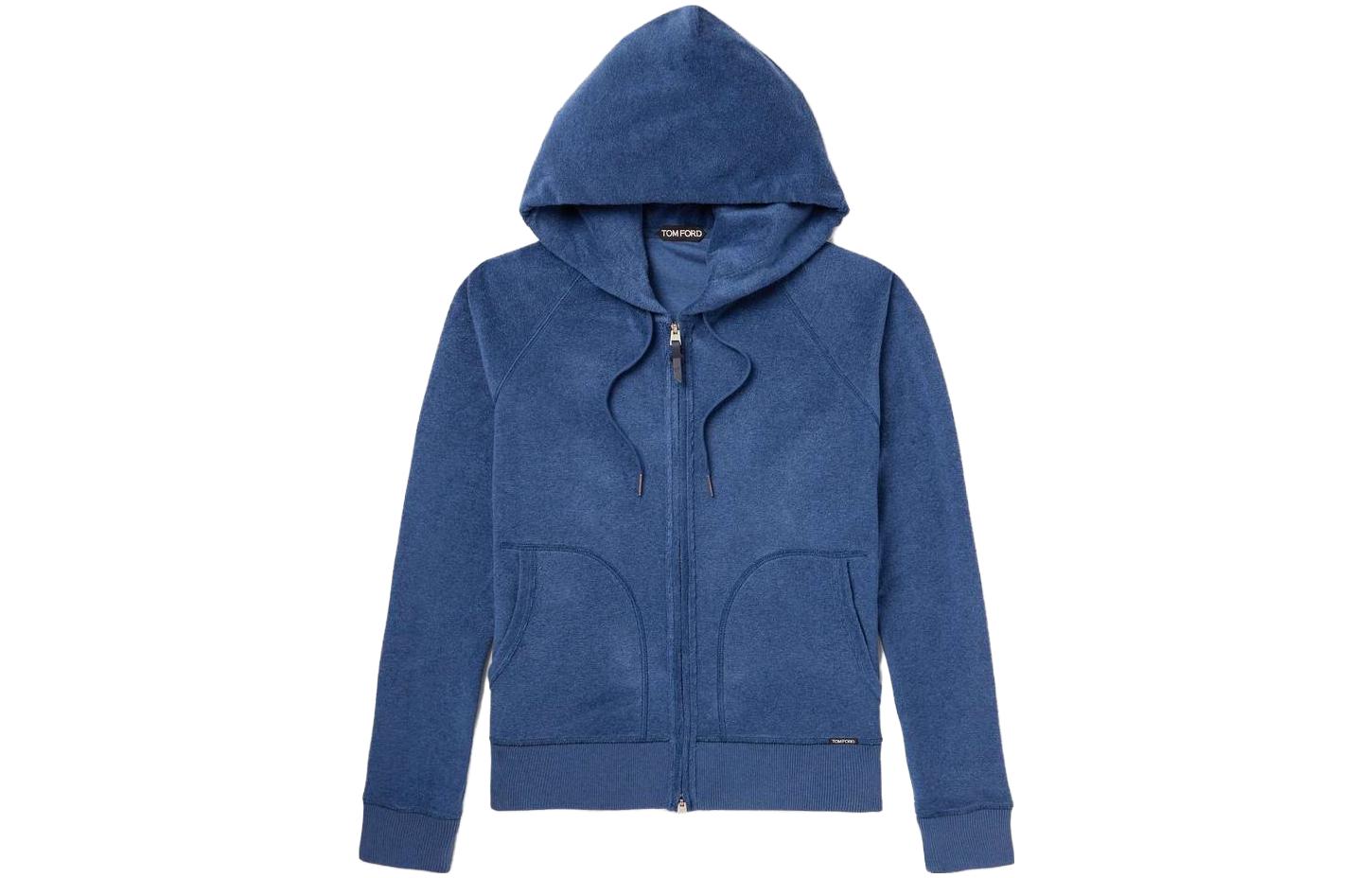TOM FORD SS23 Solid Color Casual Hoodie Jacket Blue JDL002JMC008S23HB745