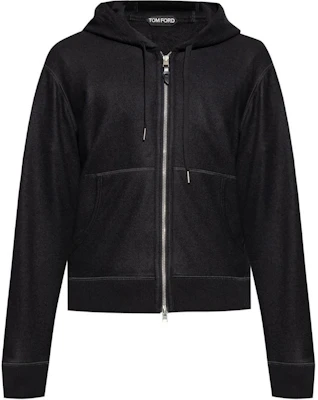 TOM FORD SS24 Jaket Hoodie Zip Hitam Pejal JDL014JMK004F24 Buy TOM FORD SS24 Jaket Hoodie Zip Hitam Pejal JDL014JMK004F24