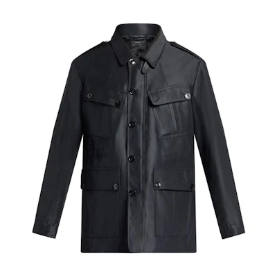 TOM FORD SS24 Black Solid Single-Breasted Long-Sleeve Jacket OJM011FMW027S24-LB999