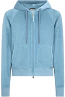 TOM FORD SS24 Light Blue Towelling Hoodie Raglan Sleeves Full-Zip JDL002JMC008S23HB281 TOM FORD SS24 Light Blue Towelling Hoodie Raglan Sleeves Full-Zip JDL002JMC008S23HB281