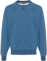 TOM FORD SS24 Solid Color Ribbed Crewneck Casual Sweatshirt Blue Male JCL022JMC027F24 TOM FORD SS24 Solid Color Ribbed Crewneck Casual Sweatshirt Blue Male JCL022JMC027F24