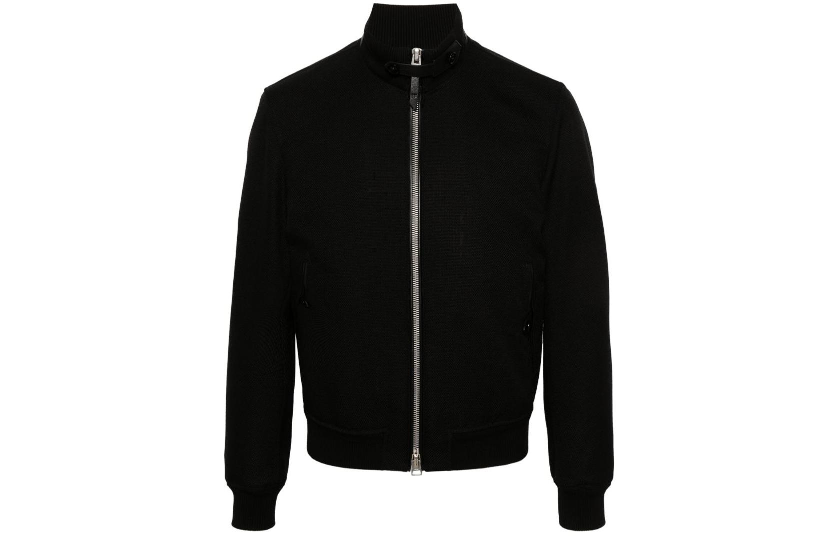 TOM FORD SS24 Solid Color Zip-Up Jacket Black Long Sleeve OBS009FMW030S24