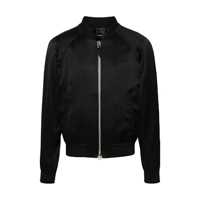 TOM FORD SS24 Solid Twill Bomber Jacket Black OBS028FMA003S24-LB999