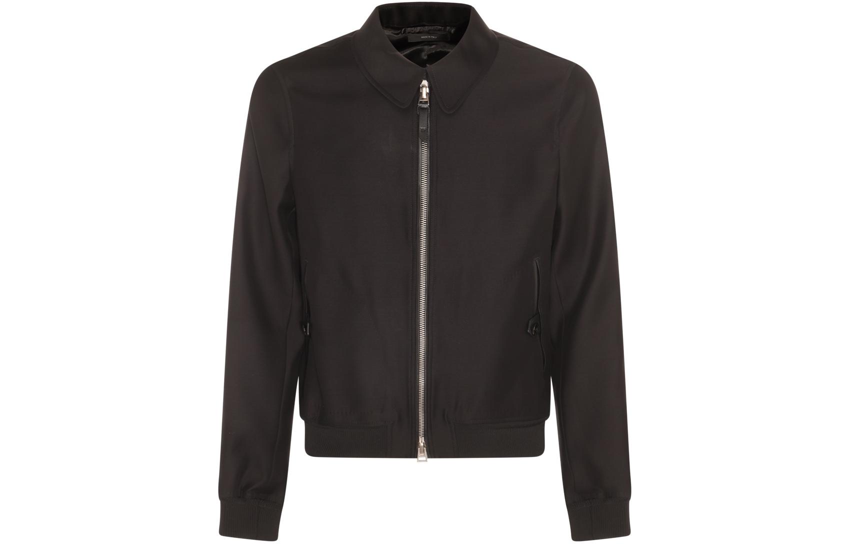 TOM FORD SS24 Solid Zip-Up Jacket Brown Long Sleeve Outerwear OBS008FMW022-LB999