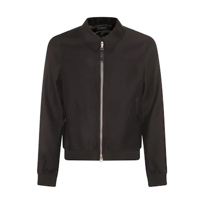 TOM FORD SS24 Solid Zip-Up Jacket Brown Long Sleeve Outerwear OBS008FMW022-LB999