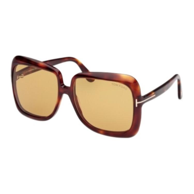 Tom Ford TF Acetate Butterfly Sunglasses Brown  with Logo on Temples FT1156S 圖 2