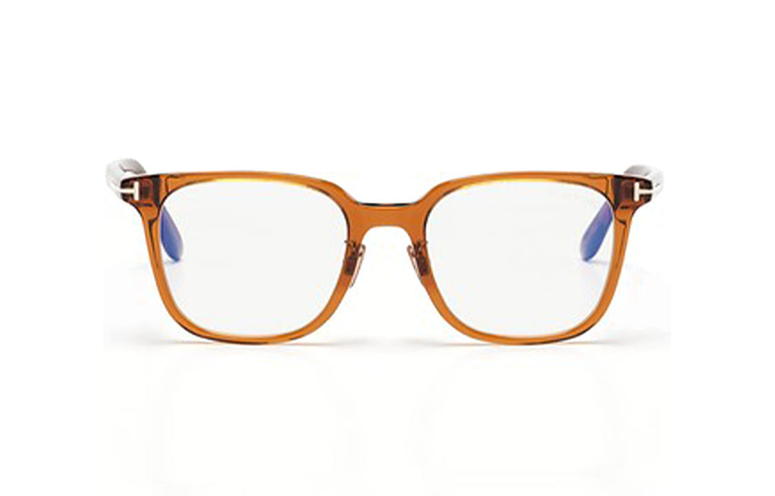 Lookbook 湯姆福特 TF 方形醋酸板光學眼鏡 黃色 情侶款 男女適用 TF5921KB51045