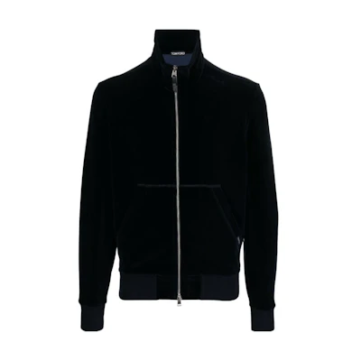 TOM FORD TF Black Solid Color Zip-Up Stand Collar Jacket JZL001JMC009S23-HB830