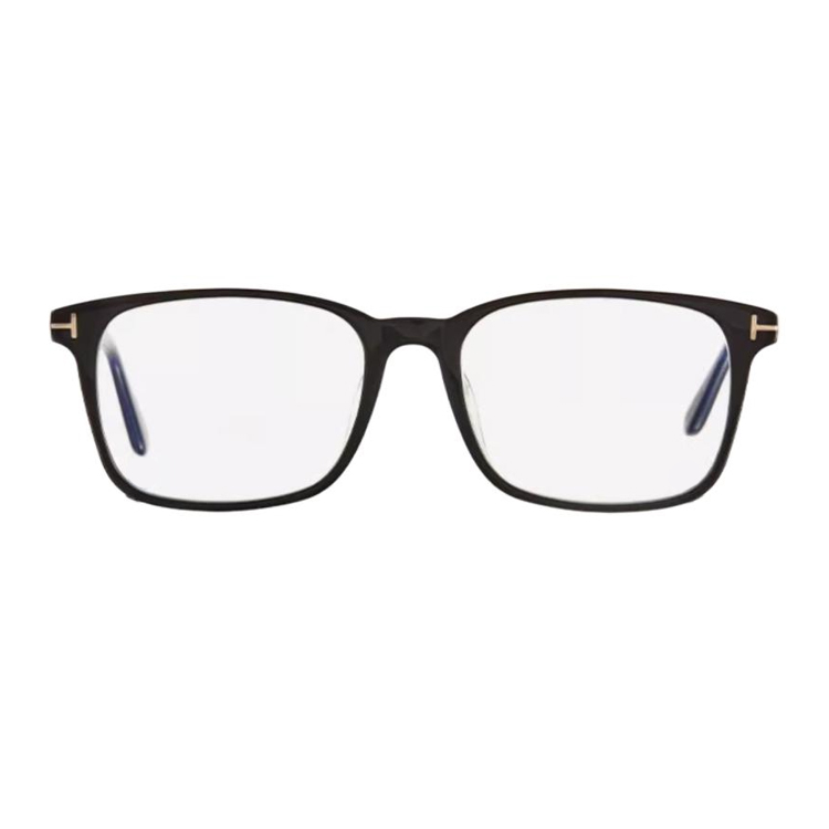 Shop Tom Ford TF Bingkai Kaca Mata Hitam Segi Empat Unisex Gaya Pasangan. FT5831-F-B