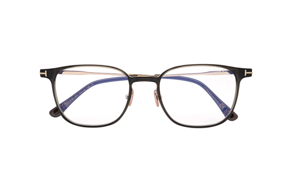 Purchase トムフォード TF ブラックスクエア メタルロゴ付きユニセックス眼鏡フレーム TF5923-K-B 057
