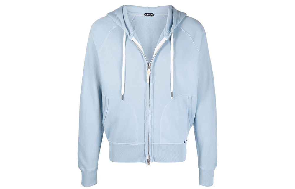 TOM FORD TF Blue Full-Zip Hoodie Long Sleeve BY265TFJ986-B42