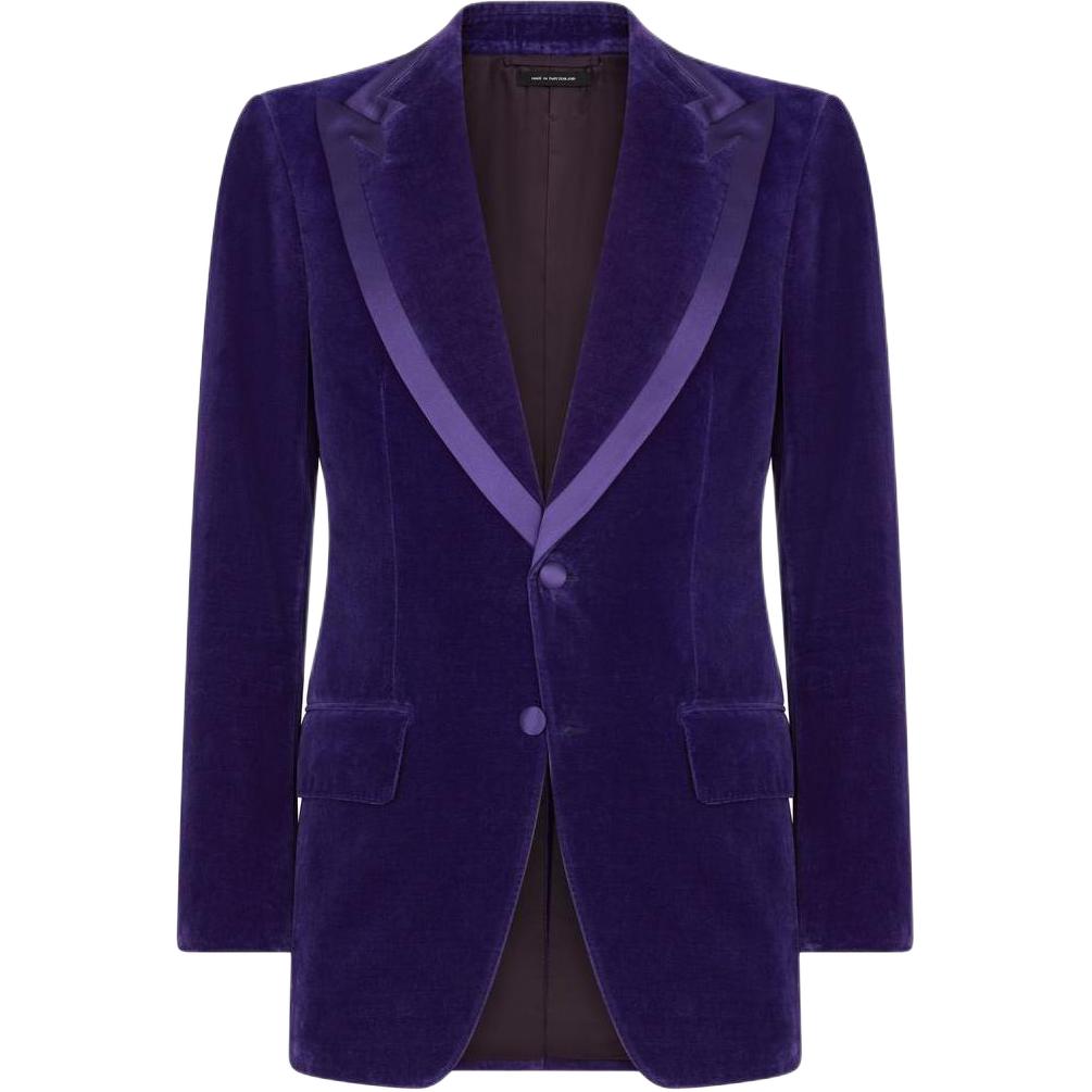TOM FORD TF Compact Light Velvet Atticus Cocktail Jacket Purple拼男士长袖外套 JEAPT2CGS04-GV020