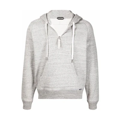 TOM FORD TF Drawstring Pullover Hoodie Grey TFJ239BY292K03