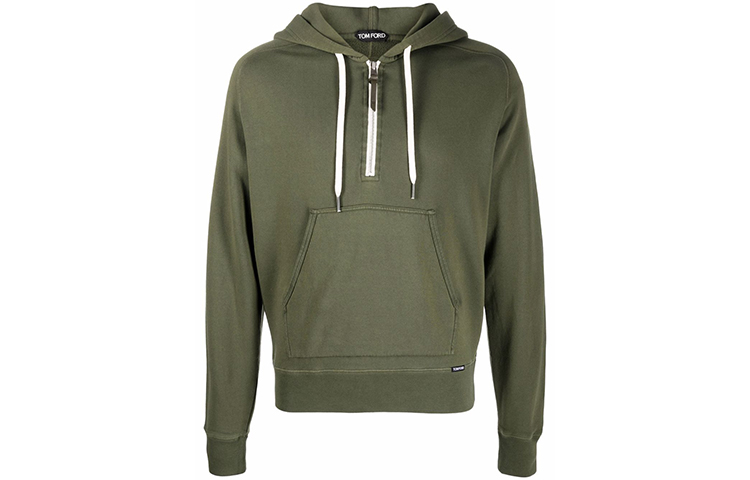 TOM FORD TF FW21 Green Hoodie with Zipper Details BY265-TFJ240-P44