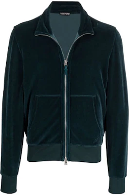 TOM FORD TF FW21 絲絨百褶拉鍊外套 藍色 TFJ231BY289-T08 Buy TOM FORD TF FW21 絲絨百褶拉鍊外套 藍色 TFJ231BY289-T08