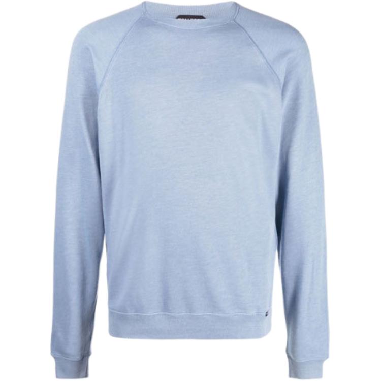 TOM FORD TF FW22 Solid Color Crewneck Pullover Sweatshirt Blue BA221TFJ313B03