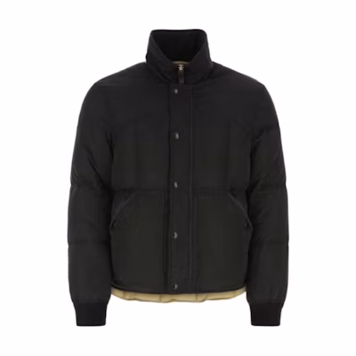 TOM FORD TF FW22 Solid Color Stand Collar Jacket Black BA020TFO588K09