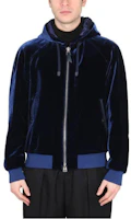 TOM FORD TF FW22 Velvet Hooded Bomber Jacket Blue BA016TFO562B08 TOM FORD TF FW22 Velvet Hooded Bomber Jacket Blue BA016TFO562B08