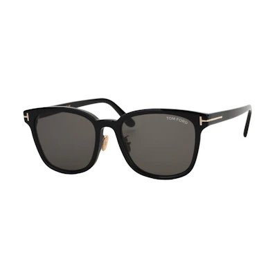 Tom Ford TF Logo Accented Rectangular Acetate Sunglasses Unisex Couple Style Black. TF1135K5401A