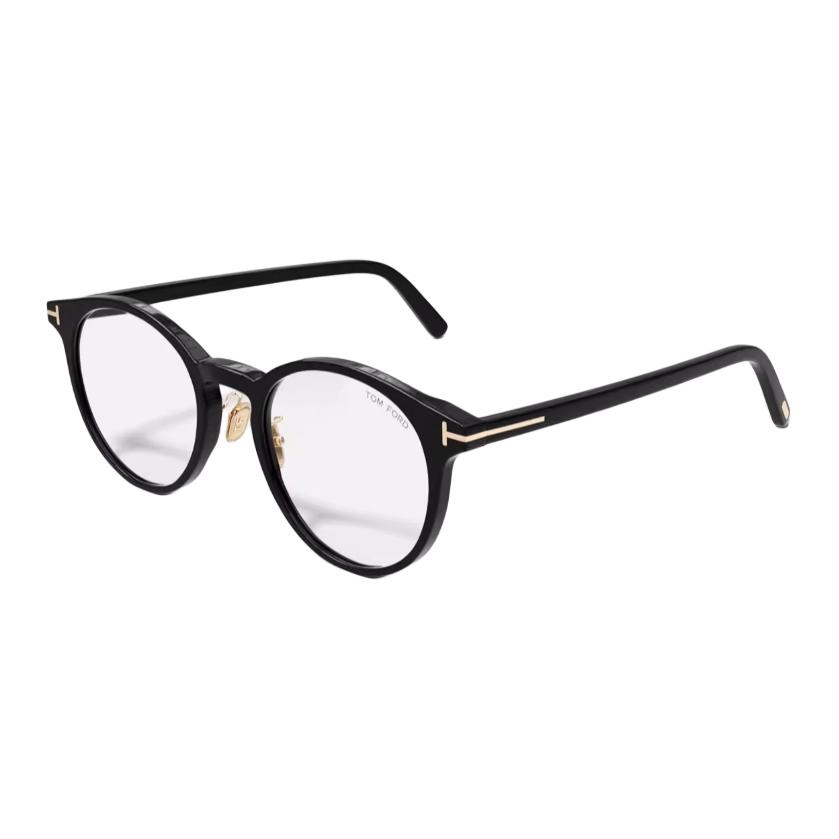 Tom Ford TF Logo Round Optical Frame Glasses Unisex Couple Design Multiple Colors. FT5996-K-B