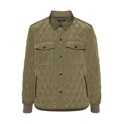 TOM FORD TF Olive Green Single-Breasted Turn-Down Collar Long Sleeve Jacket OJS005FMN001S23-FG850