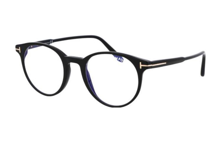 Tom Ford TF Optical Glasses Black - Irregular Plastic Frame with T Logo for Men FT5695B001 圖 2