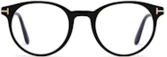 Lookbook Tom Ford TF Optical Glasses Black - Irregular Plastic Frame with T Logo for Men FT5695B001