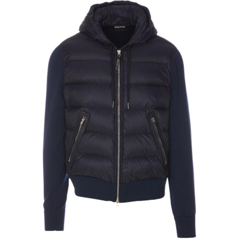 TOM FORD TF Patchwork Casual Hoodie Jacket Blue Mens KDY002YMW011HB785