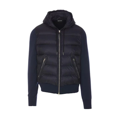 TOM FORD TF Patchwork Casual Hoodie Jacket Blue Mens KDY002YMW011HB785