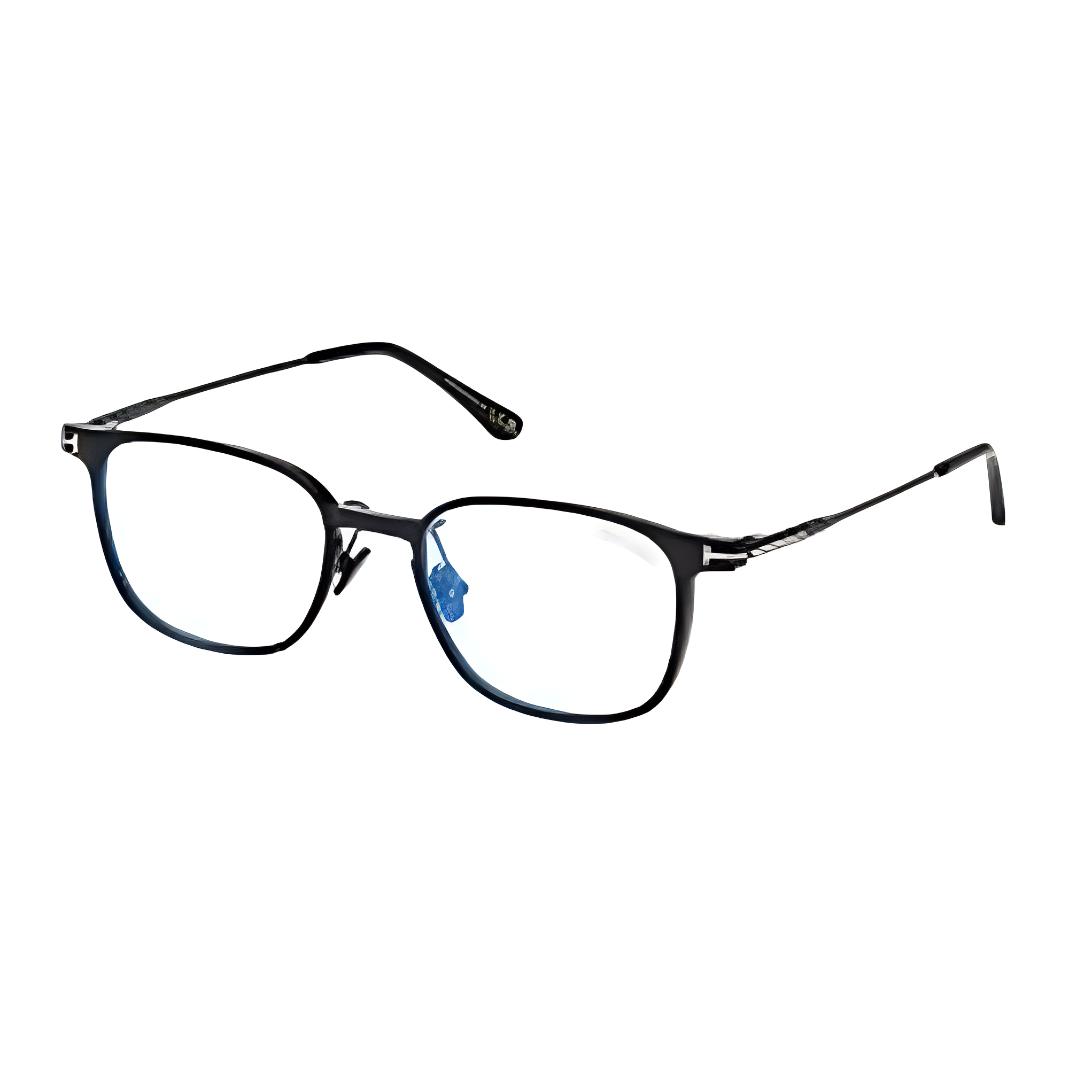 Tom Ford TF Rectangular Optical Glasses Unisex Couple Style Black with Logo Temples. FT5923-K-B53001