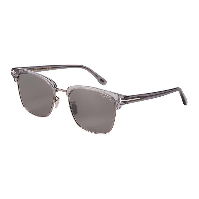 Tom Ford TF Rectangular Sunglasses with Striped Temples Unisex Grey TF1139K5620A