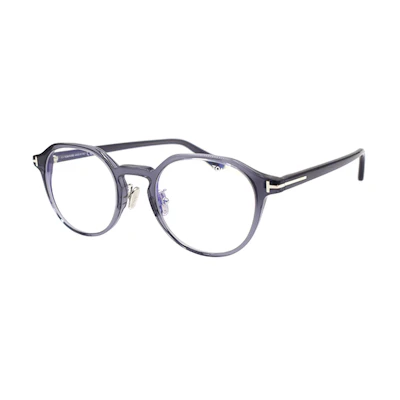 Tom Ford TF Round Frame Optical Eyeglasses Men Transparent Gray TF5924-D-B-020