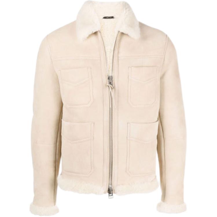 TOM FORD TF Sherpa Lined Long Sleeve Jacket Beige TFL897BY438N01