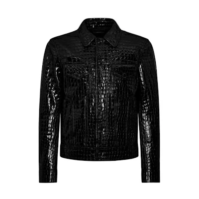 TOM FORD TF Slim Fit Zip-Up Solid Color Jacket - Black Long Sleeve LBS043LMP013S24LB999