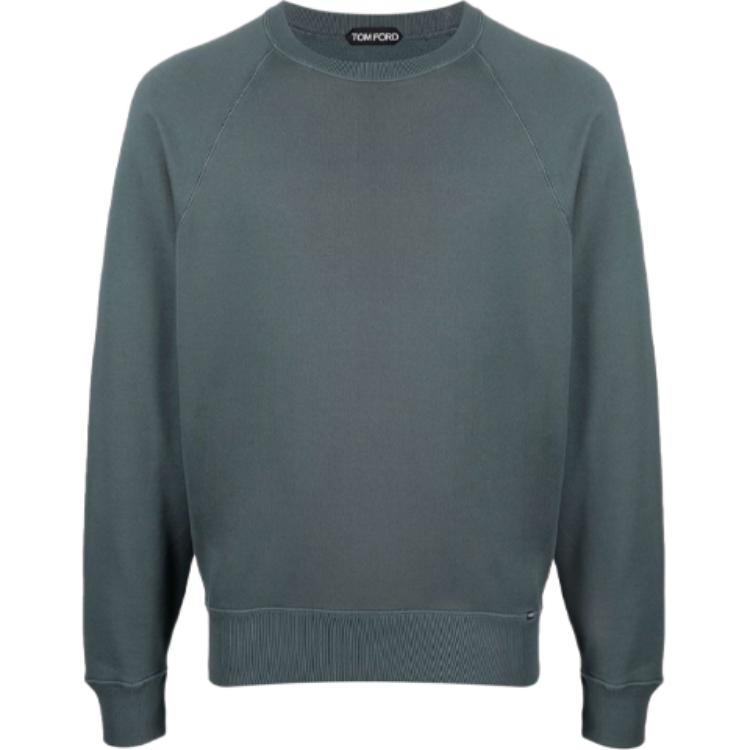 TOM FORD TF Solid Color Crewneck Long Sleeve Sweatshirt Blue BW265TFJ985T07