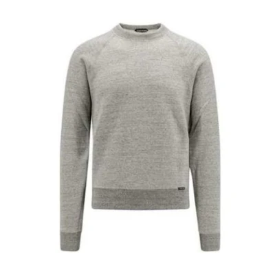 TOM FORD TF Solid Color Crewneck Long Sleeve Sweatshirt Grey JCL002JMC011-IG030