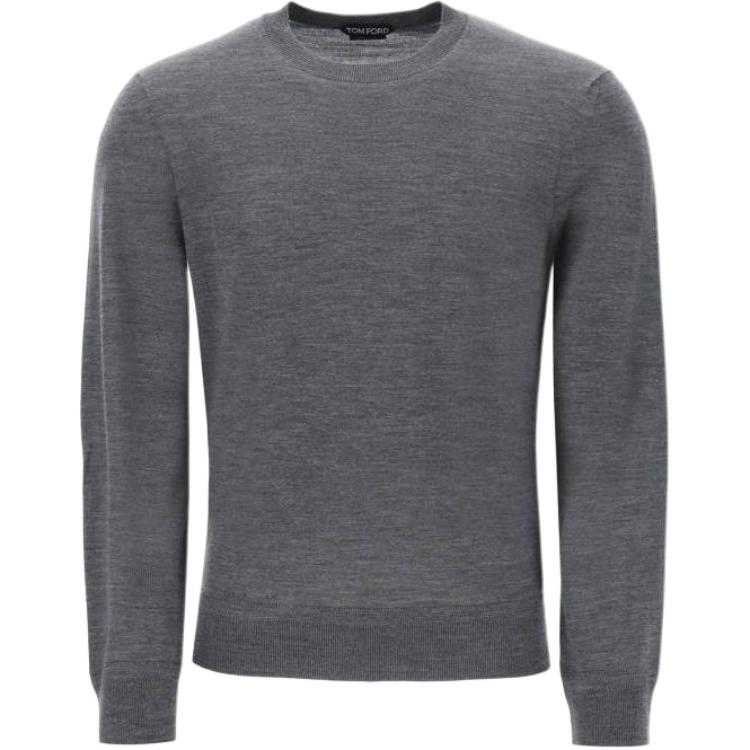 TOM FORD TF Solid Color Crewneck Sweatshirt Gray KCL006YMW010-S23IG680