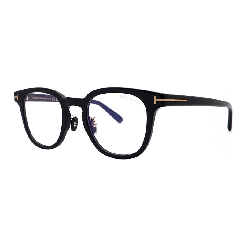 Tom Ford TF Solid Color Decoration Irregular Optical Frame Couple Unisex Black Glasses. TF5922-K-B  ECO  001