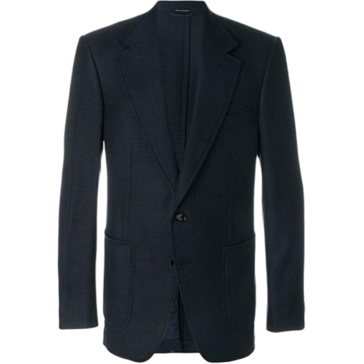 TOM FORD TF Solid Color Lapel Long-Sleeve Blazer Jacket Men’s Blue 229R1210SP407