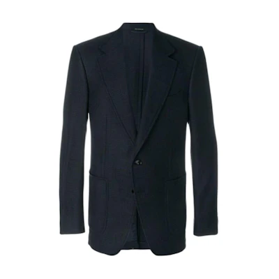TOM FORD TF Solid Color Lapel Long-Sleeve Blazer Jacket Men’s Blue 229R1210SP407