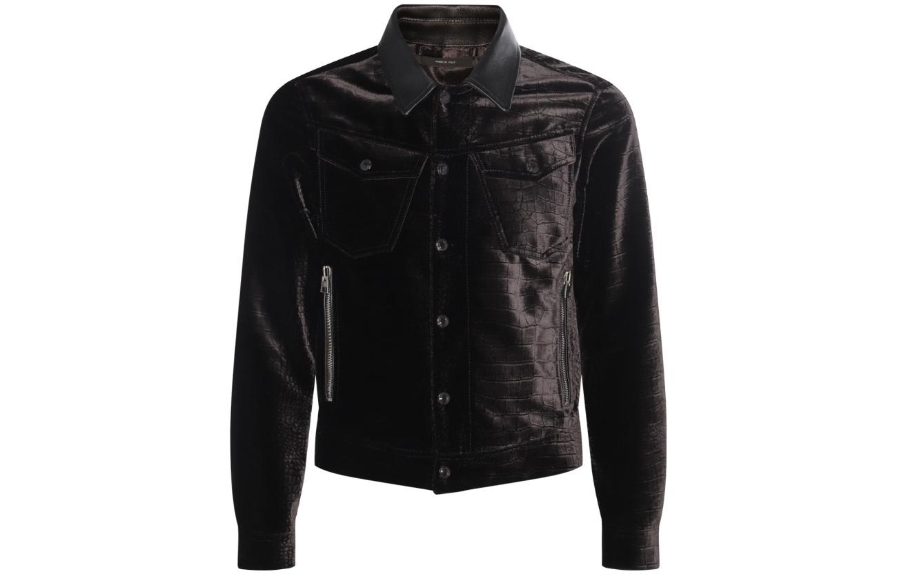 TOM FORD TF Solid Color Point Collar Single-Breasted Jacket - Long Sleeve Outerwear OBS017FMV015F23KB504