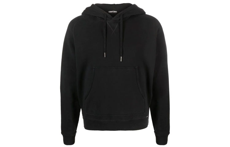 TOM FORD TF Solid Color Pullover Hoodie Black BZ265TFJ259-K49