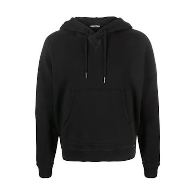 TOM FORD TF Solid Color Pullover Hoodie Black BZ265TFJ259-K49