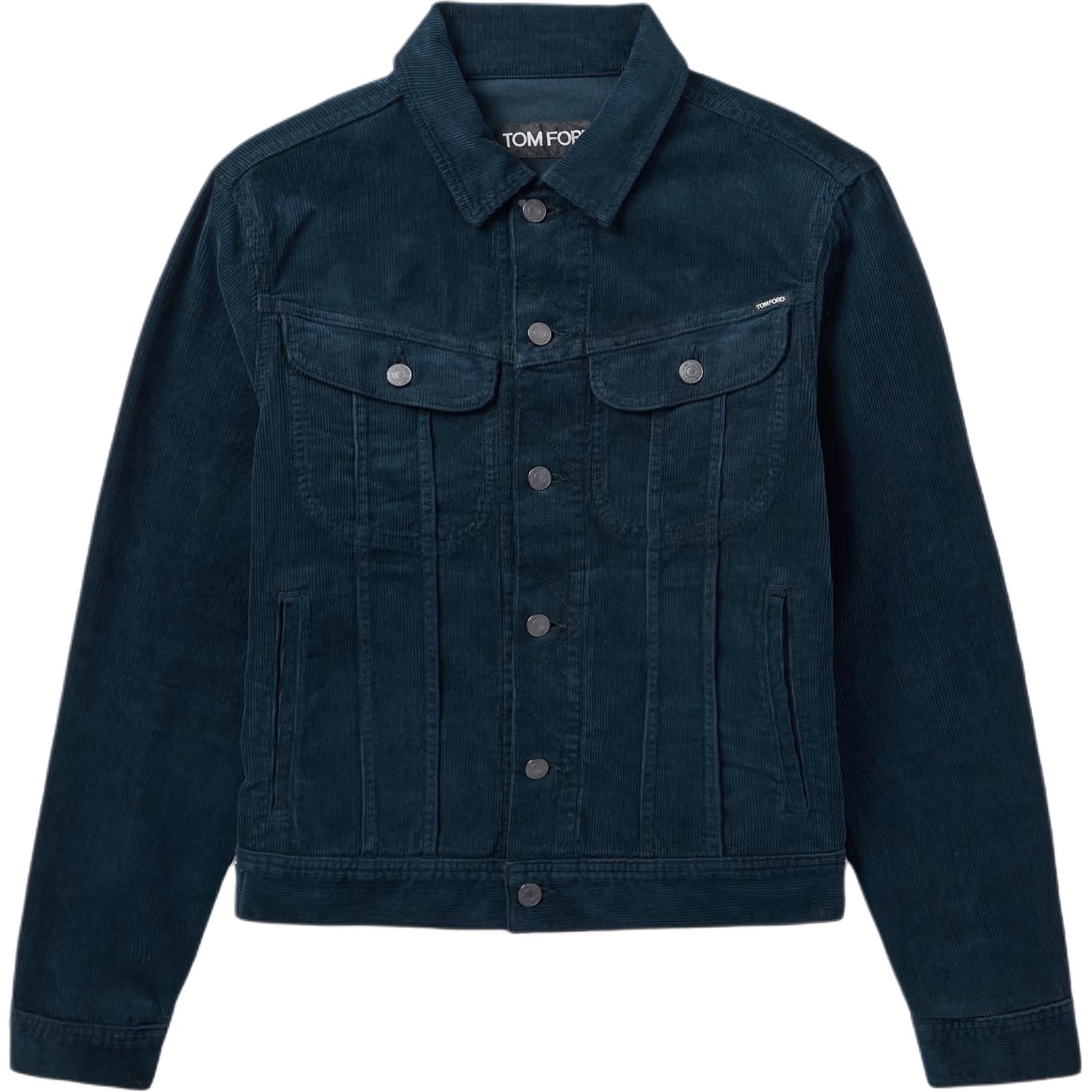 TOM FORD TF Solid Color Single-Breasted Long-Sleeve Jacket Navy Blue DJI001DMC033-HB825