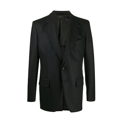 TOM FORD TF Solid Color Slim Fit Long Sleeve Jacket Black 13M440877-R10