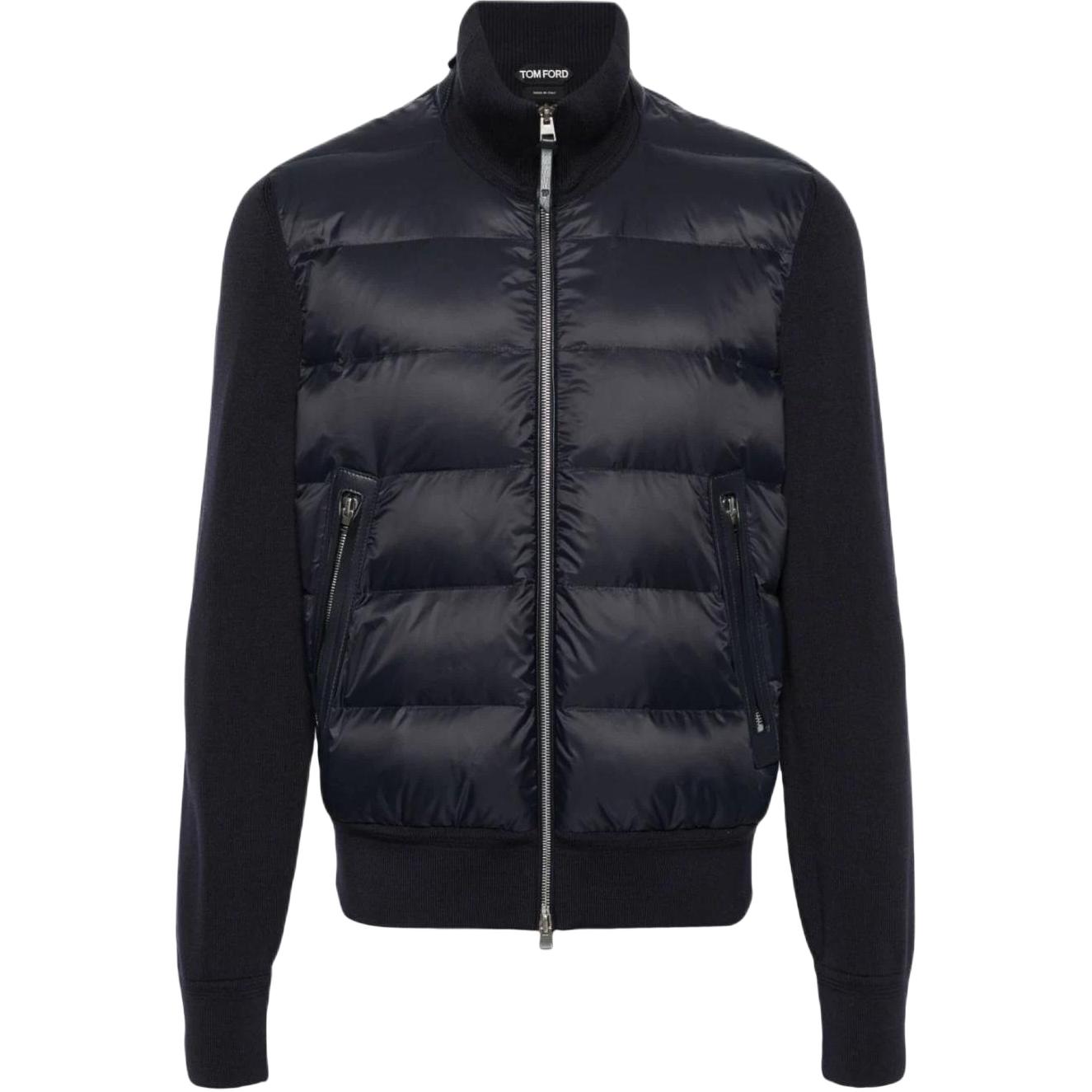 TOM FORD TF Solid Color Zip-up High Collar Jacket Navy Blue KZF002YMW014S23-KB950