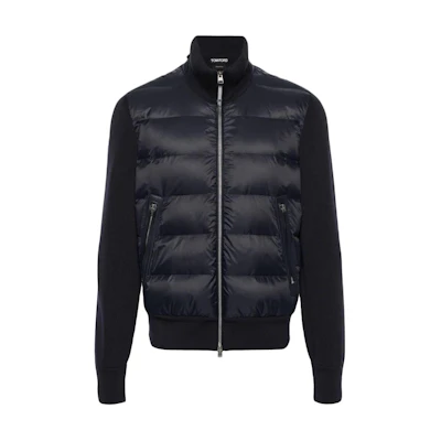 TOM FORD TF Solid Color Zip-up High Collar Jacket Navy Blue KZF002YMW014S23-KB950