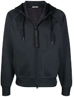 TOM FORD TF Solid Color Zip-Up Hoodie Long-Sleeve Jacket - BZ282-TFJ213-K09 TOM FORD TF Solid Color Zip-Up Hoodie Long-Sleeve Jacket - BZ282-TFJ213-K09